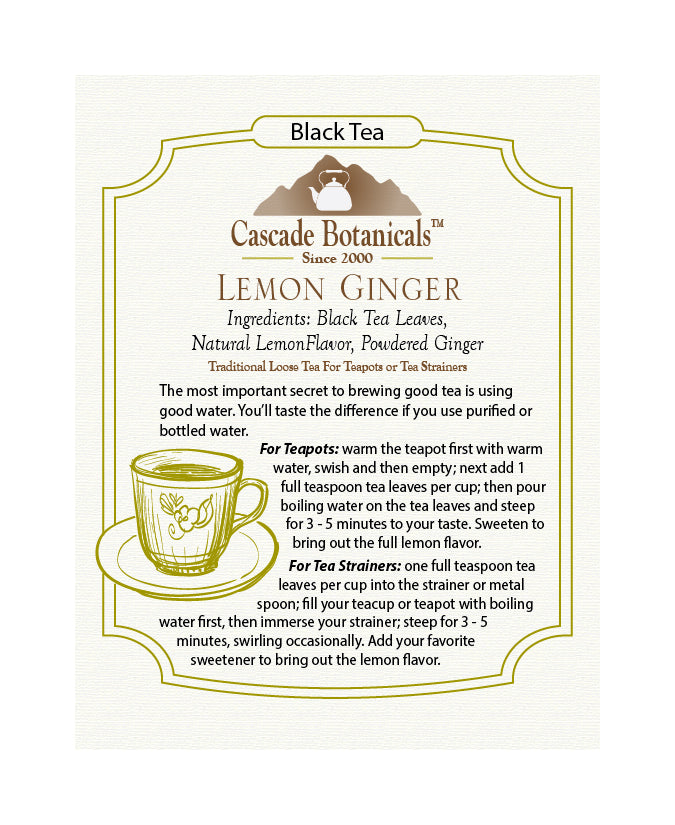 Black Tea, Lemon Ginger, Loose Leaf, 4 1/2 oz.