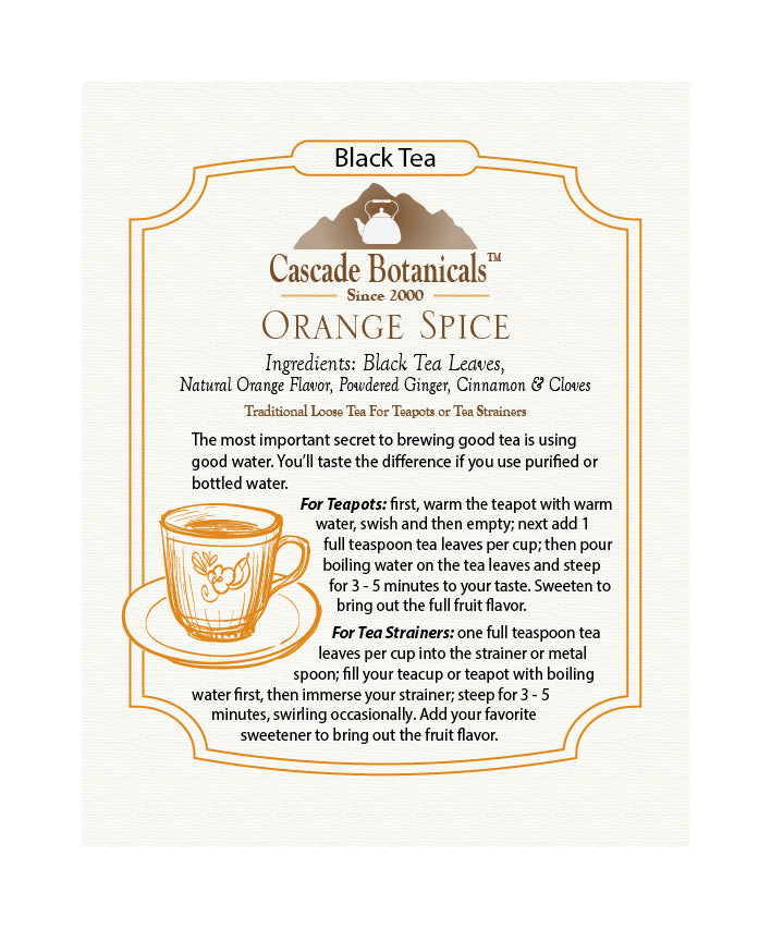 Black Tea, Orange Spice, Loose Leaf, 4 1/2 oz.