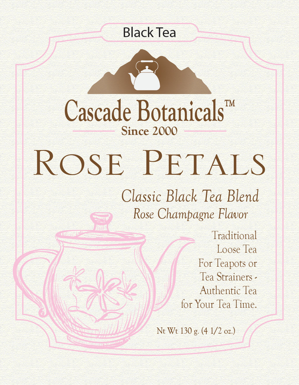 Black Tea, Rose Petals, Loose Leaf, 4 1/2 oz.