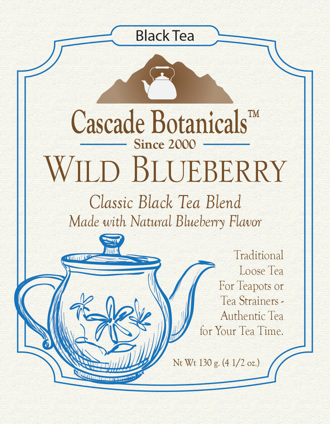 Black Tea, Wild Blueberry, Loose Leaf, 4 1/2 oz.