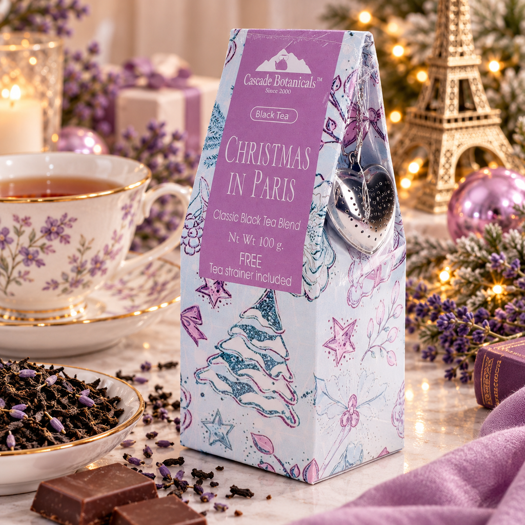 Christmas in Paris Black Tea – Holiday Gift with Free Tea Infuser, 100g
