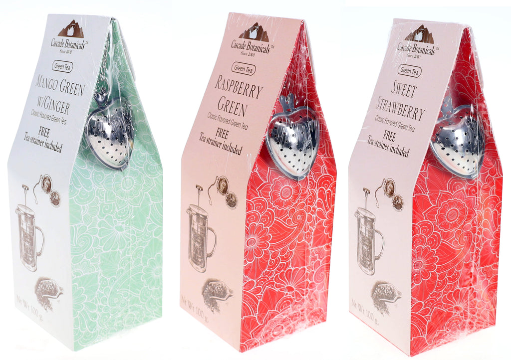 Loose Green Tea, Gourmet Tea with FREE TEA HEART STRAINER