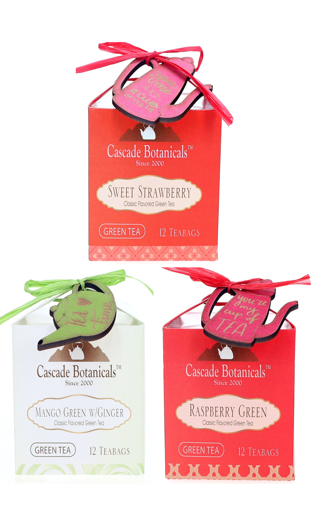 Green Tea with a Unique Pretty Wooden Charm