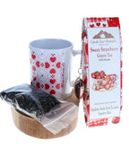 Valentine's Day Tea Mug Gift Set, Sweet Strawberry Green Tea💖