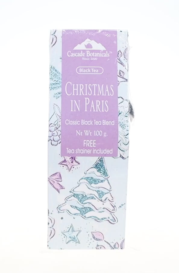 Christmas in Paris Black Tea – Holiday Gift with Free Tea Infuser, 100g