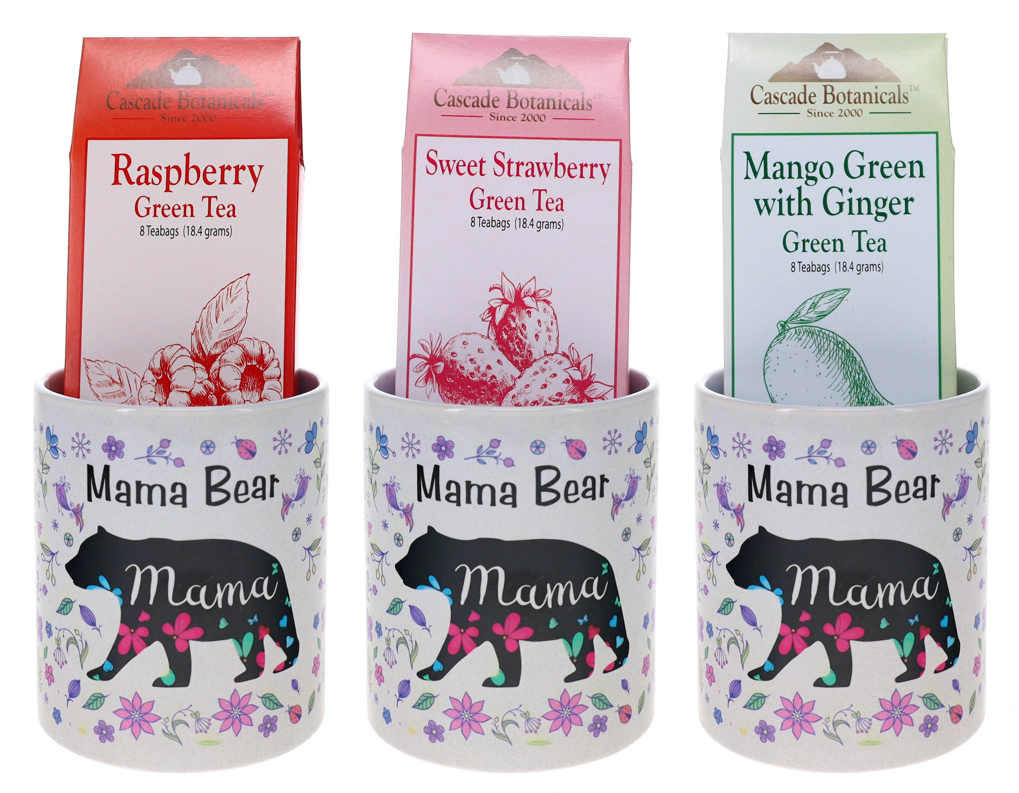 Green Tea Set Tea Bags, Mother's Day Mug Mama Bear