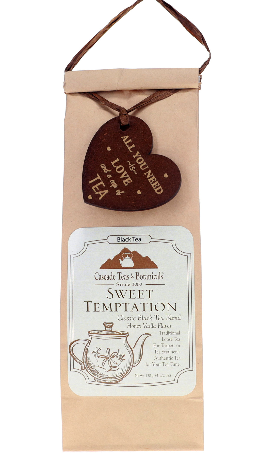 Valentine's Day💖🌿, Tea with a Unique Wooden Heart Charm